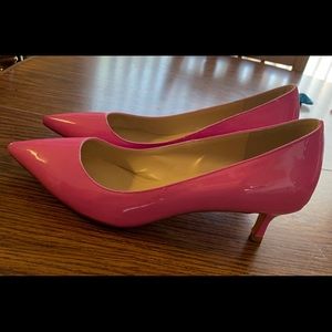 Hot Pink Kitten Heels with pointy toe